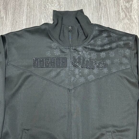 Vintage‎ Anchor Blue Track Jacket Mens Extra Large Black Full Zip Embroidered - Picture 4 of 9